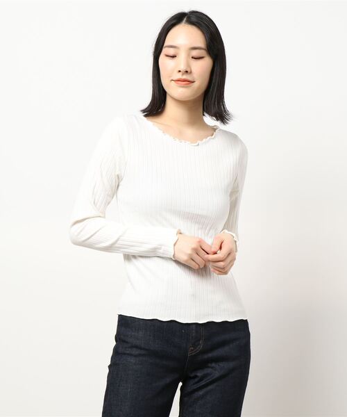 HONEYSUCKLE ROSE（ハニーサックルローズ）の「【HONEYSUCKLE ROSE】メローロンＴ（Tシャツ/カットソー・レディース・ホワイト/ブラック/パープル・M/L）」の10枚目の写真