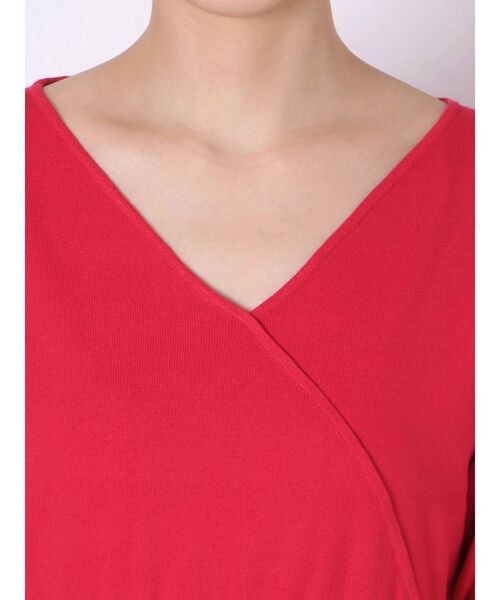 MERCURYDUO(マーキュリーデュオ)の「カシュクールコンパクトニット(ニット/セーター・レディース・オフホワイト/レッド/ピンク/ネイビー・FREE)」の12枚目の写真