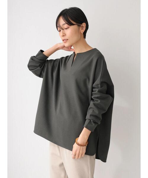 AMERICAN HOLIC(アメリカンホリック)の「キーネックポンチプルオーバー(Tシャツ/カットソー・レディース・アイボリー/チャコールグレー/ライトベージュ・FREE)」の20枚目の写真