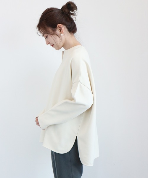 AMERICAN HOLIC(アメリカンホリック)の「キーネックポンチプルオーバー(Tシャツ/カットソー・レディース・アイボリー/チャコールグレー/ライトベージュ・FREE)」の8枚目の写真