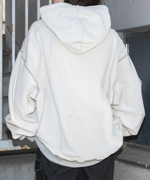 PairPair（ペアペア）の「ヘビーウェイトBIGロゴパーカー(ユニセックス)（パーカー・メンズ・ベージュ/ライトグレー・FREE）」の9枚目の写真