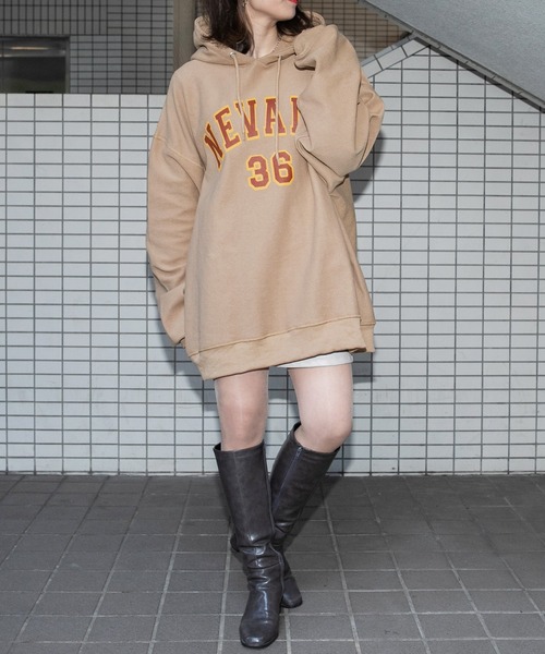 PairPair（ペアペア）の「ヘビーウェイトBIGロゴパーカー(ユニセックス)（パーカー・メンズ・ベージュ/ライトグレー・FREE）」の17枚目の写真