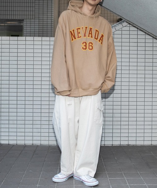 PairPair（ペアペア）の「ヘビーウェイトBIGロゴパーカー(ユニセックス)（パーカー・メンズ・ベージュ/ライトグレー・FREE）」の21枚目の写真