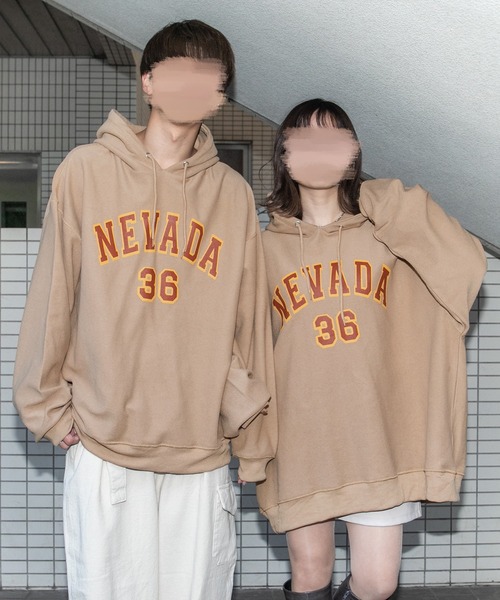 PairPair（ペアペア）の「ヘビーウェイトBIGロゴパーカー(ユニセックス)（パーカー・メンズ・ベージュ/ライトグレー・FREE）」の16枚目の写真