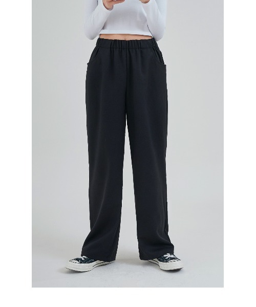 ACOVER（オコボ）の「A'GEM/9 × .kom『ACOVER/オコボ』WIDE BANDING SLACKS/バンディング ワイドスラックスパンツ（スラックス・レディース・ブラック/チャコールグレー/ベージュ・FREE）」の7枚目の写真