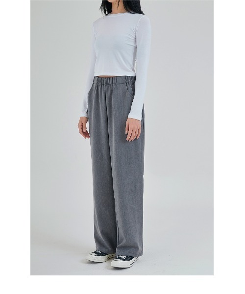 ACOVER（オコボ）の「A'GEM/9 × .kom『ACOVER/オコボ』WIDE BANDING SLACKS/バンディング ワイドスラックスパンツ（スラックス・レディース・ブラック/チャコールグレー/ベージュ・FREE）」の10枚目の写真