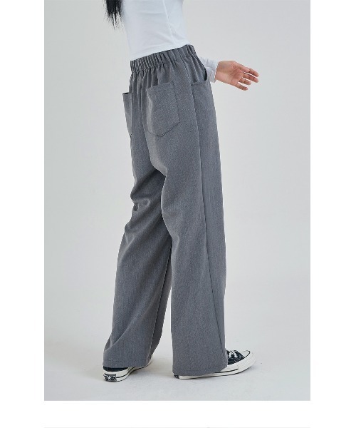 ACOVER（オコボ）の「A'GEM/9 × .kom『ACOVER/オコボ』WIDE BANDING SLACKS/バンディング ワイドスラックスパンツ（スラックス・レディース・ブラック/チャコールグレー/ベージュ・FREE）」の12枚目の写真