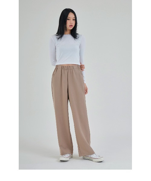 ACOVER（オコボ）の「A'GEM/9 × .kom『ACOVER/オコボ』WIDE BANDING SLACKS/バンディング ワイドスラックスパンツ（スラックス・レディース・ブラック/チャコールグレー/ベージュ・FREE）」の14枚目の写真