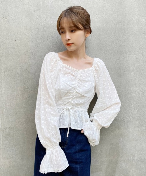 one after another NICE CLAUP（ワンアフターアナザーナイスクラップ）の「チロルレースブラウス（シャツ/ブラウス・レディース・ブラック/ベージュ/オフホワイト/ラベンダー・FREE）」の18枚目の写真