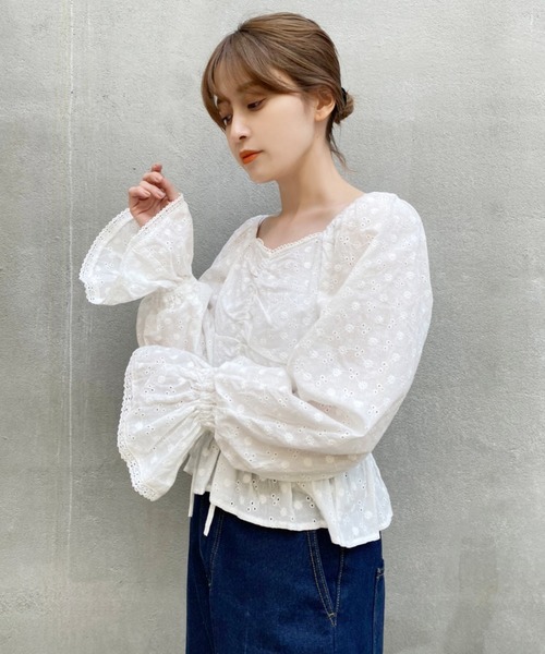 one after another NICE CLAUP（ワンアフターアナザーナイスクラップ）の「チロルレースブラウス（シャツ/ブラウス・レディース・ブラック/ベージュ/オフホワイト/ラベンダー・FREE）」の17枚目の写真