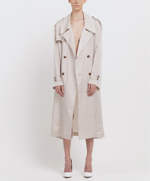 DRESSEDUNDRESSED（ドレスドアンドレスド）の「DRESSEDUNDRESSED Cupro Trenchcoat (DUS21542)（トレンチコート・メンズ・ベージュ・3）」の6枚目の写真