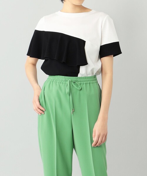 Diagram（ダイアグラム）の「バイカラーフリルカットトップ（Tシャツ/カットソー・レディース・ホワイト/ベージュ・36）」の17枚目の写真