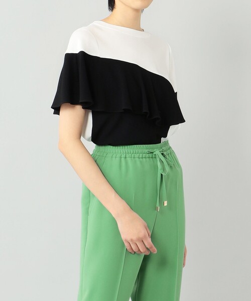 Diagram（ダイアグラム）の「バイカラーフリルカットトップ（Tシャツ/カットソー・レディース・ホワイト/ベージュ・36）」の8枚目の写真