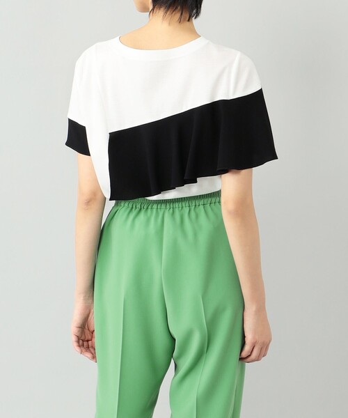 Diagram（ダイアグラム）の「バイカラーフリルカットトップ（Tシャツ/カットソー・レディース・ホワイト/ベージュ・36）」の6枚目の写真