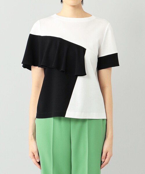 Diagram（ダイアグラム）の「バイカラーフリルカットトップ（Tシャツ/カットソー・レディース・ホワイト/ベージュ・36）」の3枚目の写真