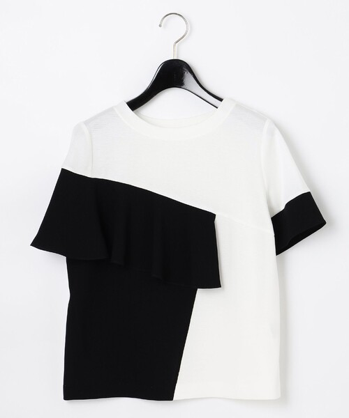 Diagram（ダイアグラム）の「バイカラーフリルカットトップ（Tシャツ/カットソー・レディース・ホワイト/ベージュ・36）」の11枚目の写真