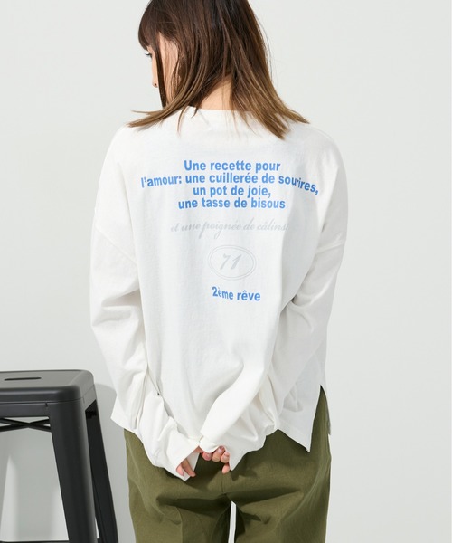 M nort（エムノート）の「【わたなべ麻衣プロデュース】オーガニックコットン バックプリントロンT/長袖Tシャツ（Tシャツ/カットソー・レディース・オフホワイト・FREE）」の8枚目の写真