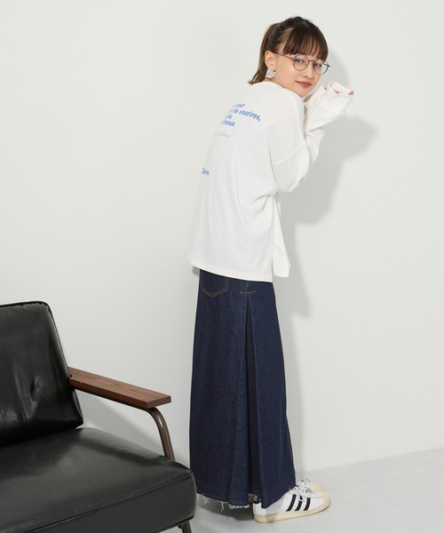 M nort（エムノート）の「【わたなべ麻衣プロデュース】オーガニックコットン バックプリントロンT/長袖Tシャツ（Tシャツ/カットソー・レディース・オフホワイト・FREE）」の4枚目の写真