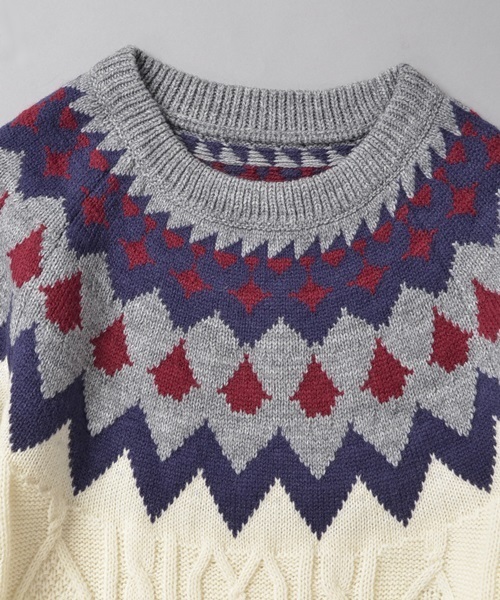 SHIPS JET BLUE（シップスジェットブルー）の「SHIPS JET BLUE(シップス ジェットブルー): ホールガーメント クルーネックニット■（ニット/セーター・メンズ・グレー系その他/ナチュラル/ネイビー/ワイン・SMALL/MEDIUM/LARGE）」の5枚目の写真