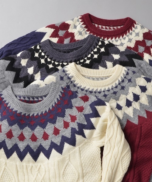 SHIPS JET BLUE（シップスジェットブルー）の「SHIPS JET BLUE(シップス ジェットブルー): ホールガーメント クルーネックニット■（ニット/セーター・メンズ・グレー系その他/ナチュラル/ネイビー/ワイン・SMALL/MEDIUM/LARGE）」の10枚目の写真