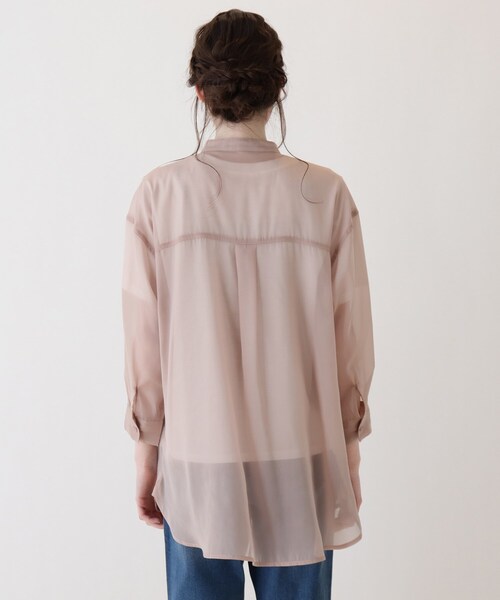 Cutie Blonde（キューティーブロンド）の「◆【S-L/2点セット】シアーチュニックシャツ＋Tシャツ（その他トップス・レディース・サックスブルー/オフホワイト/ベージュ・02/03/01/04）」の6枚目の写真