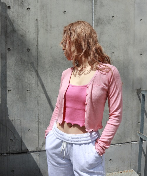 FIG&VIPER（フィグアンドバイパー）の「メロウショートカーデ（カーディガン/ボレロ・レディース・ホワイト/パープル/イエロー/ピンク/ブルー・FREE）」の5枚目の写真