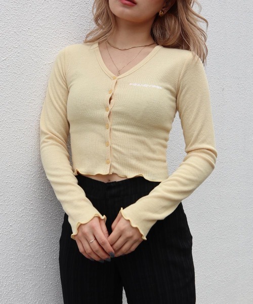 FIG&VIPER（フィグアンドバイパー）の「メロウショートカーデ（カーディガン/ボレロ・レディース・ホワイト/パープル/イエロー/ピンク/ブルー・FREE）」の14枚目の写真