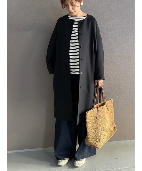 【美品】 ビアズリー ダブルクロスマルコート ノーカラーコート BEARDSLEY（ビアズリー）の「ダブルクロスマルコート（ノー