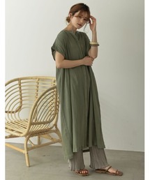 Re:EDIT | インド綿楊柳マオカラーフレンチスリーブシャツワンピース(ワンピース)