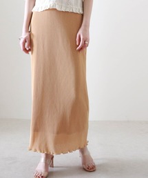 細プリーツロングスカート