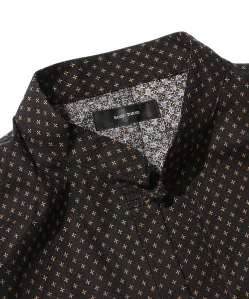 ROOP TOKYO by Hayato(ループトウキョウバイハヤト)の「ROOPTOKYO by Hayato Printed China Shirts ブロード総柄 チャイナシャツ カジュアル ユニセックス(シャツ/ブラウス・メンズ・ブラック/アイボリー/シャーベット・M/L)」の4枚目の写真