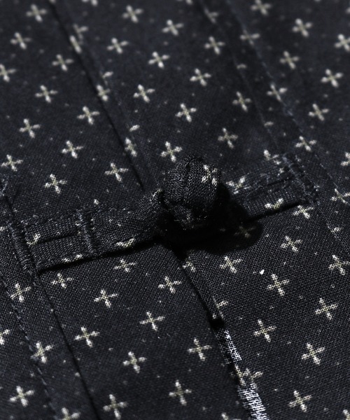 ROOP TOKYO by Hayato(ループトウキョウバイハヤト)の「ROOPTOKYO by Hayato Printed China Shirts ブロード総柄 チャイナシャツ カジュアル ユニセックス(シャツ/ブラウス・メンズ・ブラック/アイボリー/シャーベット・M/L)」の8枚目の写真