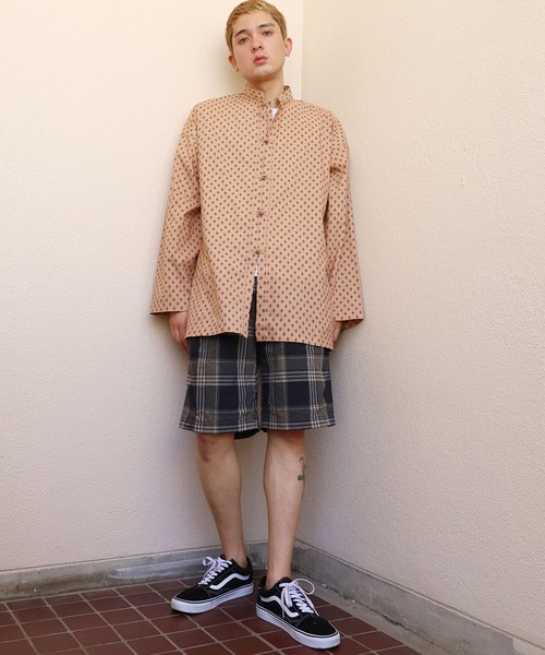 ROOP TOKYO by Hayato(ループトウキョウバイハヤト)の「ROOPTOKYO by Hayato Printed China Shirts ブロード総柄 チャイナシャツ カジュアル ユニセックス(シャツ/ブラウス・メンズ・ブラック/アイボリー/シャーベット・M/L)」の12枚目の写真
