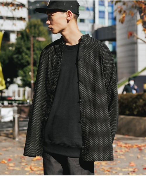 ROOP TOKYO by Hayato(ループトウキョウバイハヤト)の「ROOPTOKYO by Hayato Printed China Shirts ブロード総柄 チャイナシャツ カジュアル ユニセックス(シャツ/ブラウス・メンズ・ブラック/アイボリー/シャーベット・M/L)」の21枚目の写真