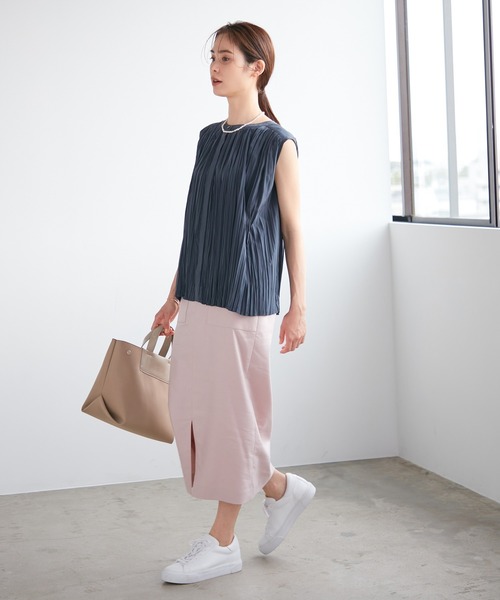 ROPE'（ロペ）の「【今から春まで使える】【洗える】スラブストレッチハイウエストタイトスカート（スカート・レディース・ライトグレー/ベージュ/ブルー系その他4/ピンク・34/36/38/40）」の7枚目の写真