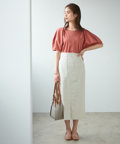 ROPE'（ロペ）の「【今から春まで使える】【洗える】スラブストレッチハイウエストタイトスカート（スカート・レディース・ライトグレー/ベージュ/ブルー系その他4/ピンク・34/36/38/40）」の14枚目の写真