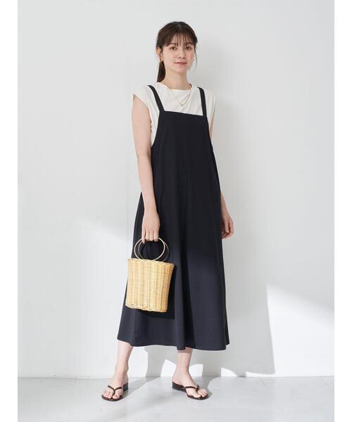 YECCA VECCA（イェッカヴェッカ）の「・インナーsetサロペットワンピース＊（サロペット/オーバーオール・レディース・カーキ/ダークブラウン/ネイビー・FREE）」の7枚目の写真