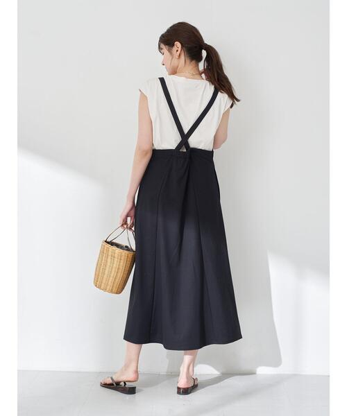 YECCA VECCA（イェッカヴェッカ）の「・インナーsetサロペットワンピース＊（サロペット/オーバーオール・レディース・カーキ/ダークブラウン/ネイビー・FREE）」の10枚目の写真