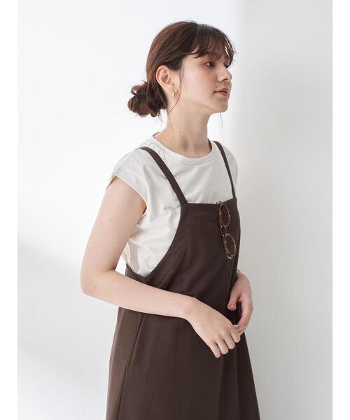 YECCA VECCA（イェッカヴェッカ）の「・インナーsetサロペットワンピース＊（サロペット/オーバーオール・レディース・カーキ/ダークブラウン/ネイビー・FREE）」の19枚目の写真