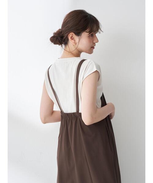 YECCA VECCA（イェッカヴェッカ）の「・インナーsetサロペットワンピース＊（サロペット/オーバーオール・レディース・カーキ/ダークブラウン/ネイビー・FREE）」の20枚目の写真