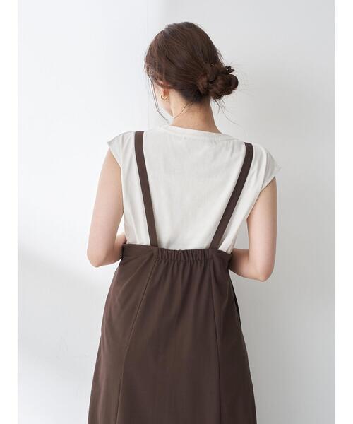 YECCA VECCA（イェッカヴェッカ）の「・インナーsetサロペットワンピース＊（サロペット/オーバーオール・レディース・カーキ/ダークブラウン/ネイビー・FREE）」の21枚目の写真