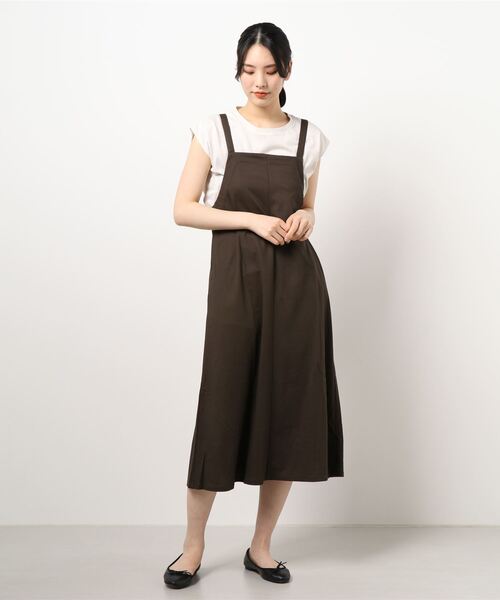 YECCA VECCA（イェッカヴェッカ）の「・インナーsetサロペットワンピース＊（サロペット/オーバーオール・レディース・カーキ/ダークブラウン/ネイビー・FREE）」の16枚目の写真