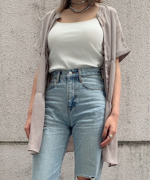 LiSeek（リシーク）の「【LiSeeK】ティアードシフォンブラウス（シャツ/ブラウス・レディース・ホワイト/グレー/ブルー/ブラック・FREE）」の3枚目の写真