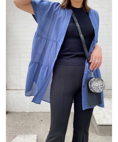 LiSeek（リシーク）の「【LiSeeK】ティアードシフォンブラウス（シャツ/ブラウス・レディース・ホワイト/グレー/ブルー/ブラック・FREE）」の4枚目の写真