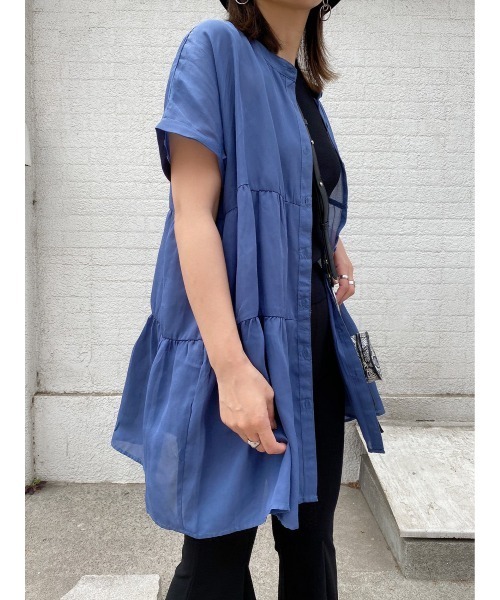 LiSeek（リシーク）の「【LiSeeK】ティアードシフォンブラウス（シャツ/ブラウス・レディース・ホワイト/グレー/ブルー/ブラック・FREE）」の13枚目の写真