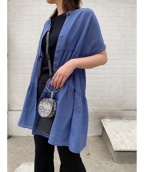 LiSeek（リシーク）の「【LiSeeK】ティアードシフォンブラウス（シャツ/ブラウス・レディース・ホワイト/グレー/ブルー/ブラック・FREE）」の14枚目の写真