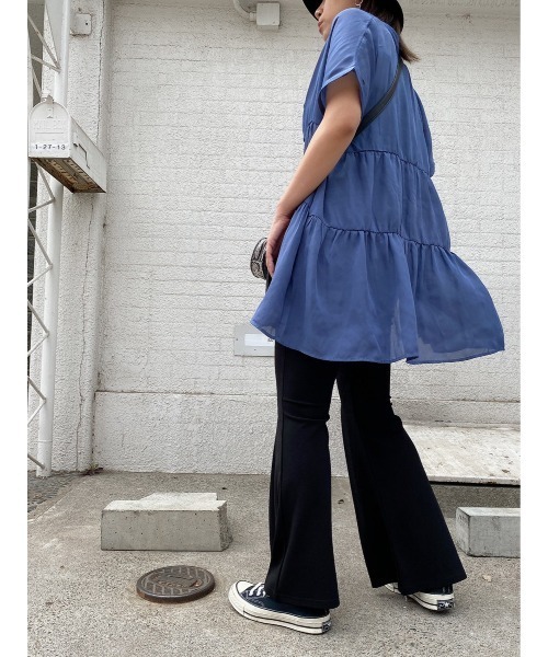 LiSeek（リシーク）の「【LiSeeK】ティアードシフォンブラウス（シャツ/ブラウス・レディース・ホワイト/グレー/ブルー/ブラック・FREE）」の19枚目の写真