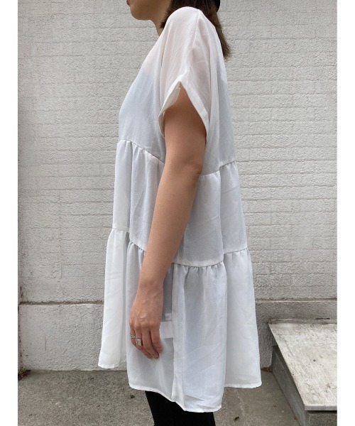 LiSeek（リシーク）の「【LiSeeK】ティアードシフォンブラウス（シャツ/ブラウス・レディース・ホワイト/グレー/ブルー/ブラック・FREE）」の11枚目の写真