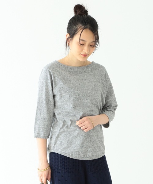 BEAMS BOY(ビームスボーイ)の「【一部予約】BEAMS BOY / 天竺 無地 ボートネック 7分(Tシャツ/カットソー・レディース・ホワイト/グレー/レッド/ブルー系その他/カーキ/ネイビー・ONE SIZE)」の2枚目の写真