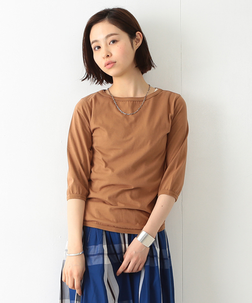 BEAMS BOY(ビームスボーイ)の「【一部予約】BEAMS BOY / 天竺 無地 ボートネック 7分(Tシャツ/カットソー・レディース・ホワイト/グレー/レッド/ブルー系その他/カーキ/ネイビー・ONE SIZE)」の3枚目の写真